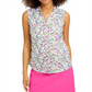Charter Club Women's Floral Print Sleeveless Shirt White Size 14