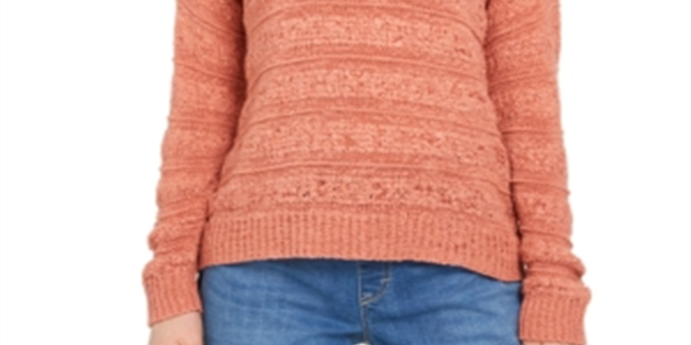 Style & Co Women's Tape Yarn Pullover Sweater Copper Rose  Size Petite XL