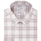 Calvin Klein Men's Logo Slim Fit Stretch Collar Dress Shirt Beige Size 32-33