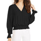 Ultra Flirt Juniors' Smocked Top Black Size X-Large