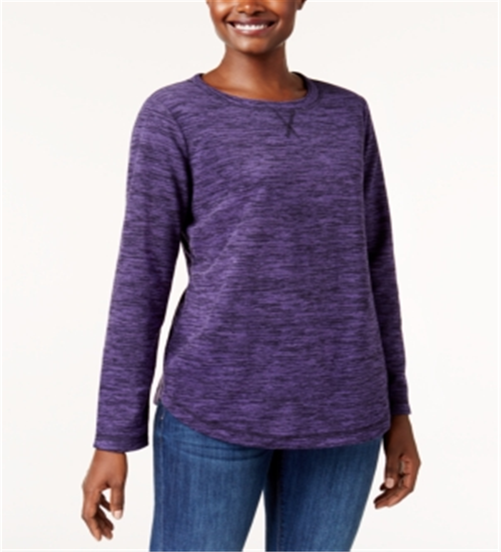 Karen Scott Women's Sport Space Dye Microfleece Top Rose Purple Size Large