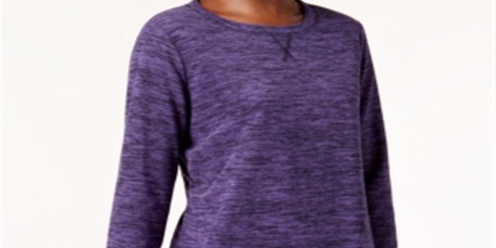 Karen Scott Women's Sport Space Dye Microfleece Top Rose Purple Size Large