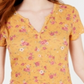 Ultra Flirt Juniors Waffle Lace Back Pullover Top Sunflower Size Large