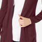 Maison Jules Women's Long Open-Front Jersey Cardigan Sweater Wine Size XX-Large