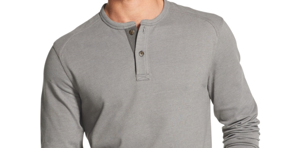 G.H. Bass & Co. Men's Henley Shirt Silver Size XX-Large