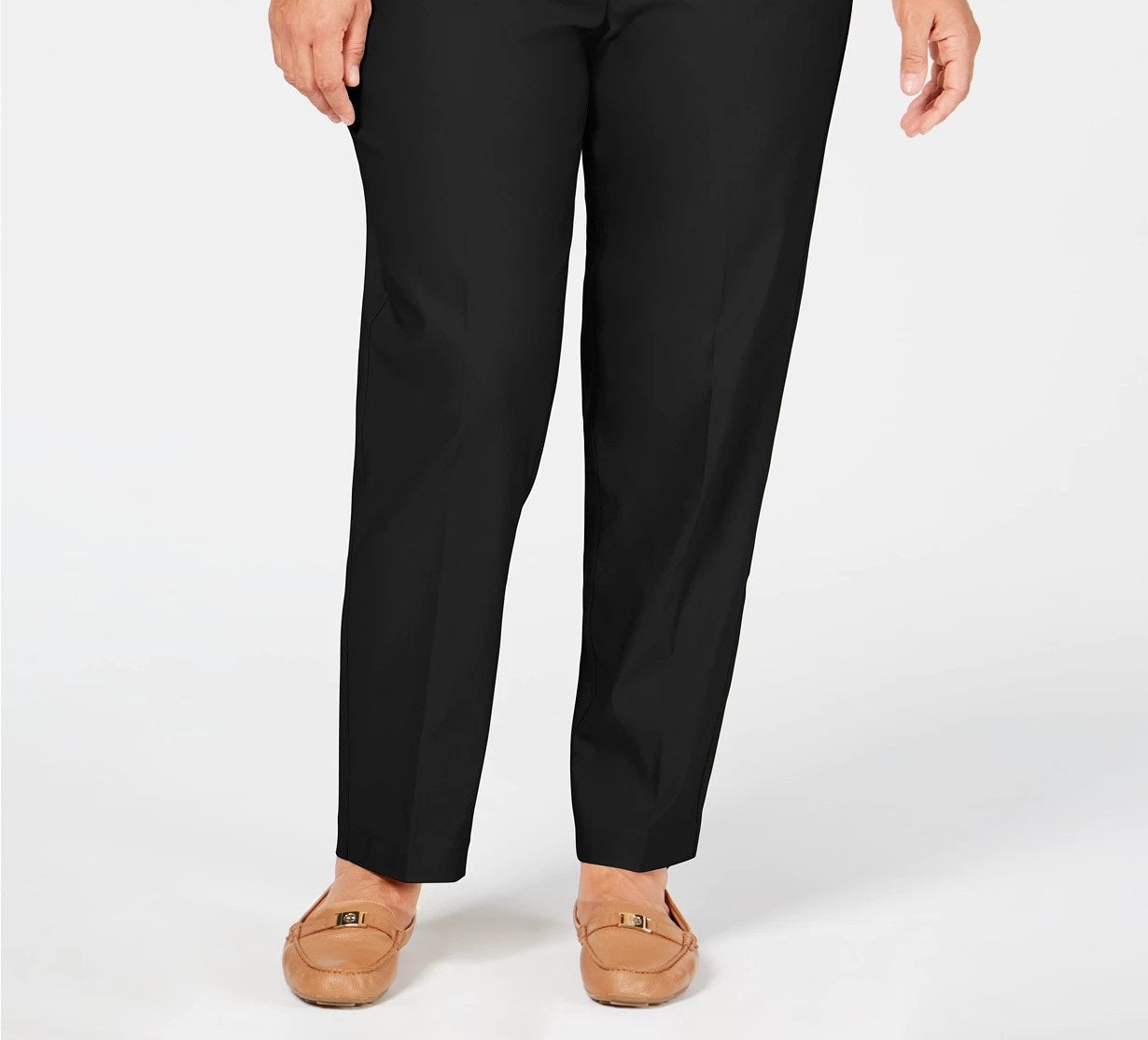 Alfred Dunner Women's Plus Size Classic Allure Tummy Control Pull-On Pants Black Size 22W
