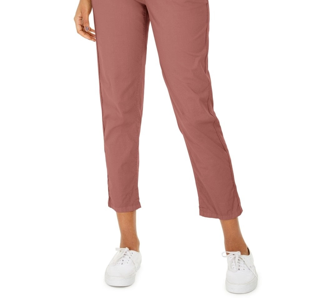 Style & Co Women's Pull On Cuffed Utility Pants  Orange Size 12