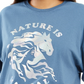 Mighty Fine Women's Trendy Plus Size Cotton Nature Is Magical Boyfriend T-Shirt Blue Size 3X