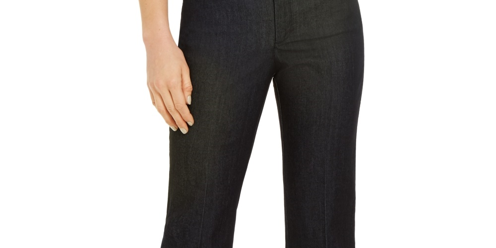 Charter Club Women's Cropped Straight-Leg Jeans Blue Size 14