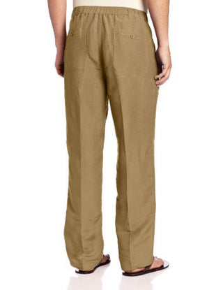 Cubavera Men's Linen-Blend Drawstring Pants Beige Size X-Large