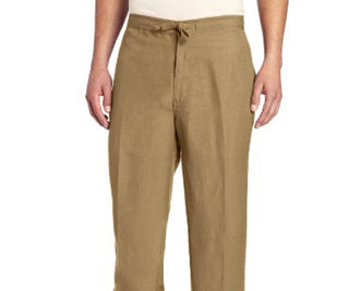 Cubavera Men's Linen-Blend Drawstring Pants Beige Size X-Large