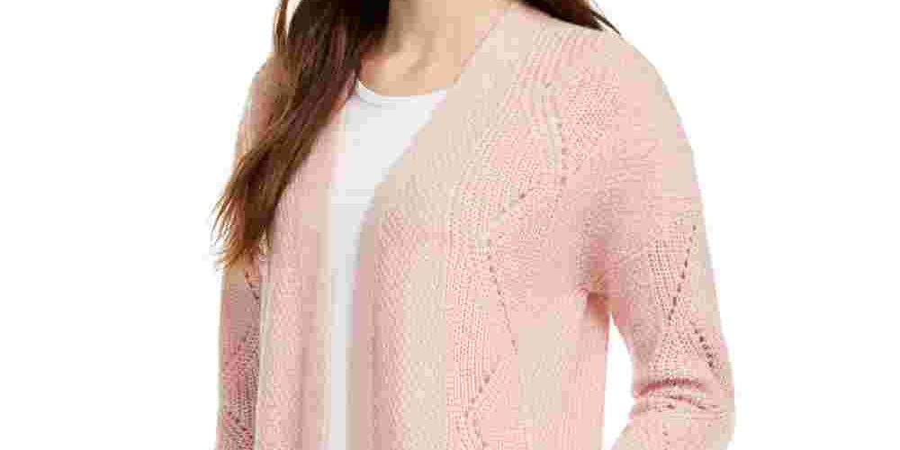 Pink Rose Juniors' Open-Front Cardigan Red Size Large