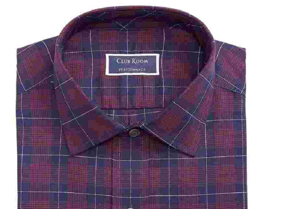 Club Room Men's Dress Shirt Button Down Performance Red Size 17