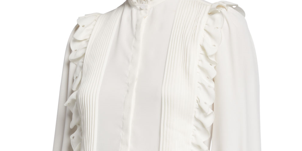 Joie Women's Cheyanne Ruffled Button-Down Top White Size X-Small