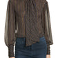 Rebecca Women's Taylor Long Sleeve Lurex Stripe Top Clothing Charcoal Size 4