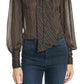 Rebecca Women's Taylor Long Sleeve Lurex Stripe Top Clothing Charcoal Size 4