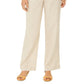 Charter Club Women's Linen Drawstring-Waist Pants Brown Size Small