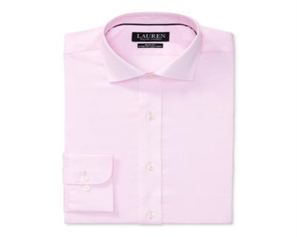 Ralph Lauren Men's Slim Fit Non Iron Stretch Pinpoint Dress Shirt Pink Size XL