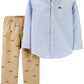 Carter's Toddler Boy's 2 pc Striped Pant Set Blue Size 3T
