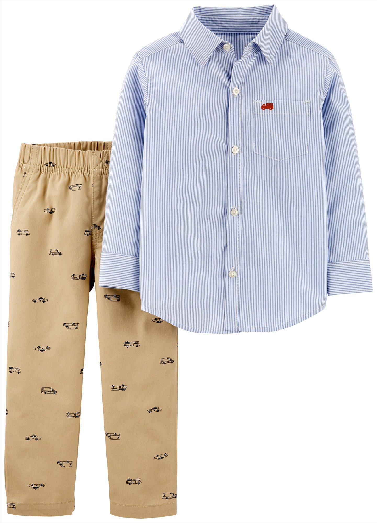 Carter's Toddler Boy's 2 pc Striped Pant Set Blue Size 3T