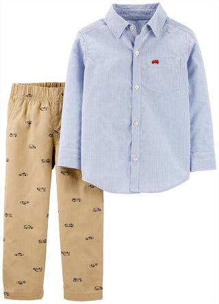 Carter's Toddler Boy's 2 pc Striped Pant Set Blue Size 3T