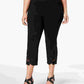 INC International Concepts Women's Plus Size Lace-Hem Cropped Pants Black Size 24W