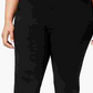 INC International Concepts Women's Plus Size Lace-Hem Cropped Pants Black Size 24W