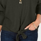 Style & Co Women's Tie Front Sweater Gray Size Petite M