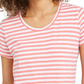 Style & Co Women's Striped Tee Red Size Small
