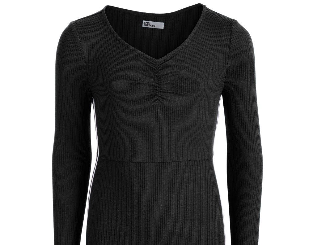 Epic Threads Big Girls Side-Stripe Bodycon Dress  Black Size X-Large