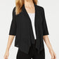 Alfani Women's Petite Linen Open-Front Cardigan Black Size PM