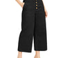 INC Women's Wide Leg Exposed Fly Culottes Black Size 8-