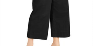 INC Women's Wide Leg Exposed Fly Culottes Black Size 8-