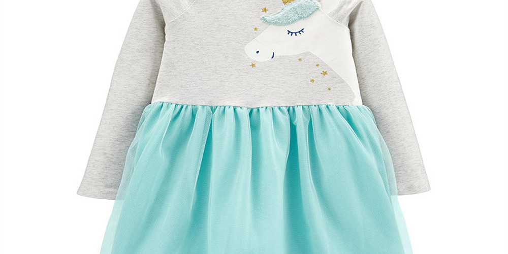 Carter's Toddler Girl's Unicorn Tutu Dress Grey Size 5T