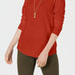 Style & Co Women's Long-Sleeve Crewneck Top Orange Size X-Large
