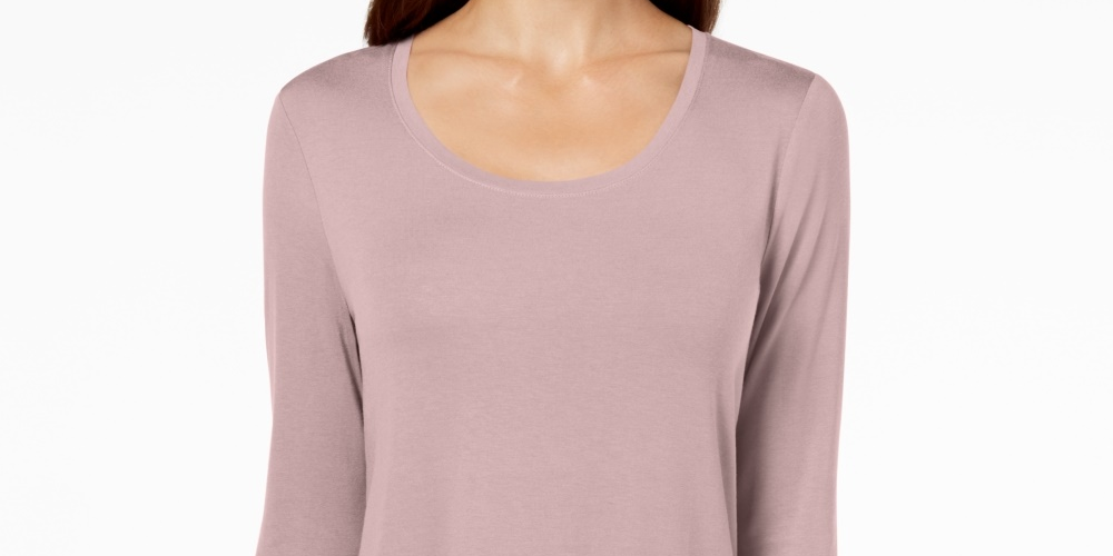 JM Collection Women's Scoop-Neck Top Pink Size Small