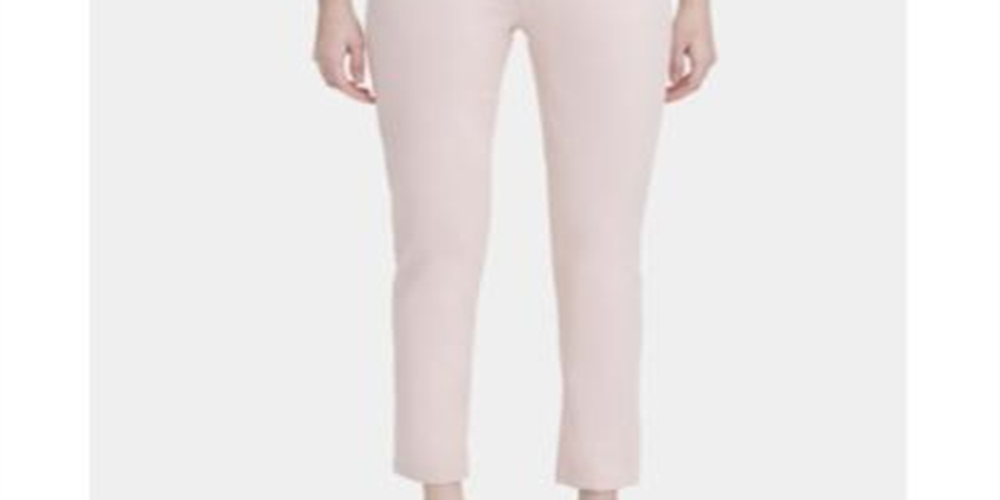 Calvin Klein Women's Denim Mid-Rise Straight Leg Jeans Blush Size 12