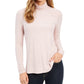 Charter Club Women's Heathered Ribbed Turtleneck Top Pink Size XX-Large