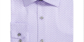 Alfani Men's Classic Fit AlfaTech Dobby Shirt Purple Size S 14-14/5