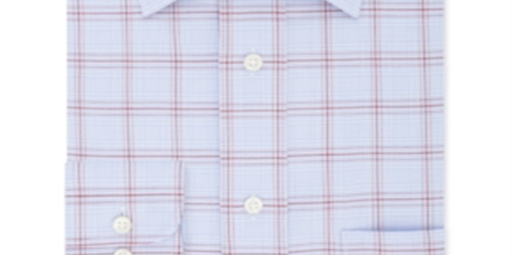Eagle Men's Classic Regular Fit Non Iron Stretch Collar Check Dress Shirt Blue Size XL