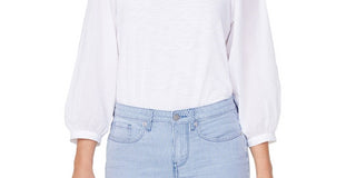 NYDJ Women's Pocketed Pinstripe Skinny Blue Jeans Size 0