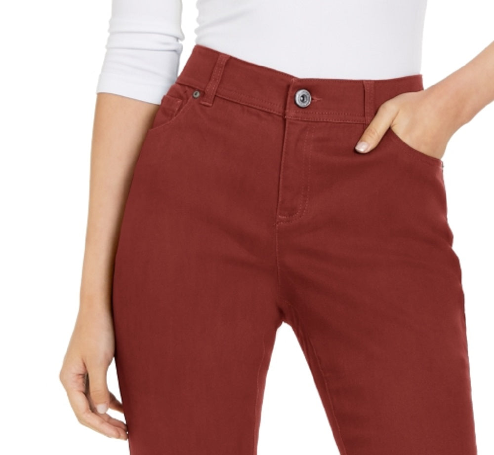 INC International Concepts Women's Incessentials Curvy-Fit Skinny Jeans Red Size 6