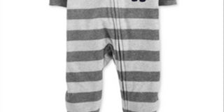 Carter's Baby Boy's Footed Fleece Husky Dog Coverall Gray Size Newborn