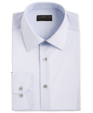 Alfani Men's Geometric Print Dress Shirt Blue Size 16X16