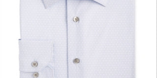 Alfani Men's Geometric Print Dress Shirt Blue Size 16X16
