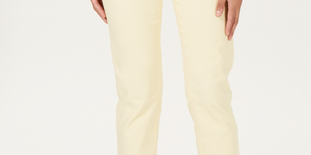 Charter Club Women's Tummy Control Bristol Capri Jeans Yellow Size 14