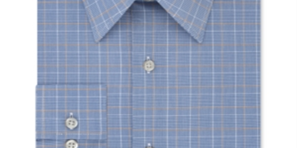 Van Heusen Men's Flex Classic Fit Stretch Wrinkle Free Check Dress Shirt Blue Size 2X 18/5