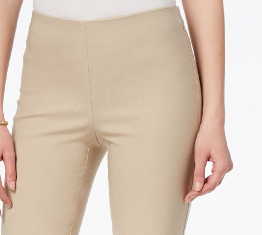 Charter Club Women's Chelsea Tummy-Control Ankle Pants Beige Size 10 Petite
