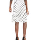 INC Womens White Polka Dot Below the Knee Pencil Skirt White Size Large