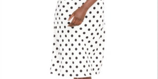 INC Womens White Polka Dot Below the Knee Pencil Skirt White Size Large